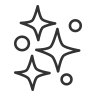 Icon representing long-lasting shine, typically showing a sparkling or glossy surface effect.